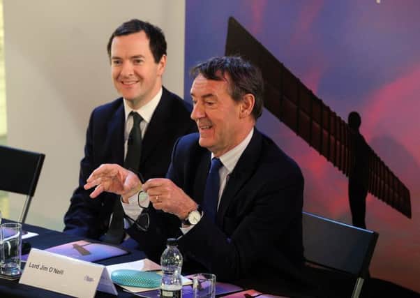 3 February 2017......    The Rt Hon George Osborne MP and Lord Jim ONeill launch the first report from the Northern Powerhouse Partnership at AQL in Leeds. Picture: Tony Johnson.