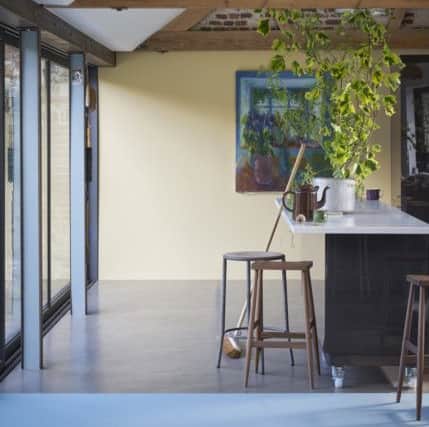 Most homeowners play safe with neutral backdrops like this in Farrow and Ball's Hay