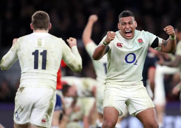 England celebrate victory over France on Saturday (Picture:  David Davies/PA Wire).