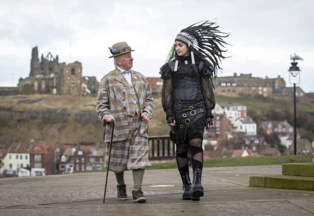 Steampunks attending the Steampunk Weekend in Whitby