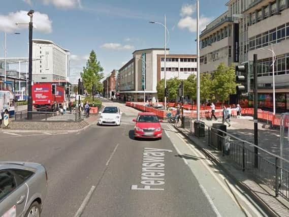 The altercation took place at a pedestrian crossing near the St Stephen's Shopping Centre. Picture: Google