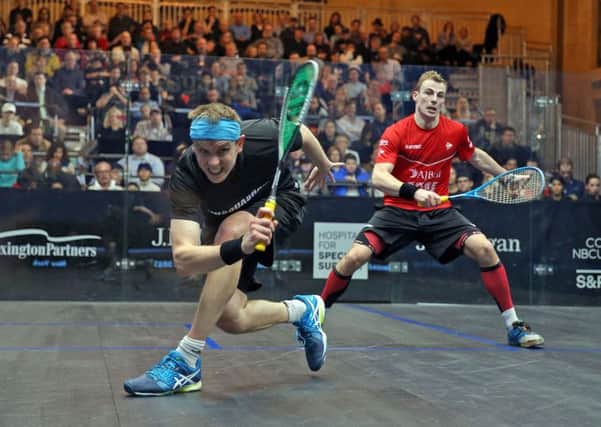 James Willstrop, on his way to victory over Nick Matthew in New York last month - ending a 19-game, 10-year losing streak. Picture courtesy of PSA.