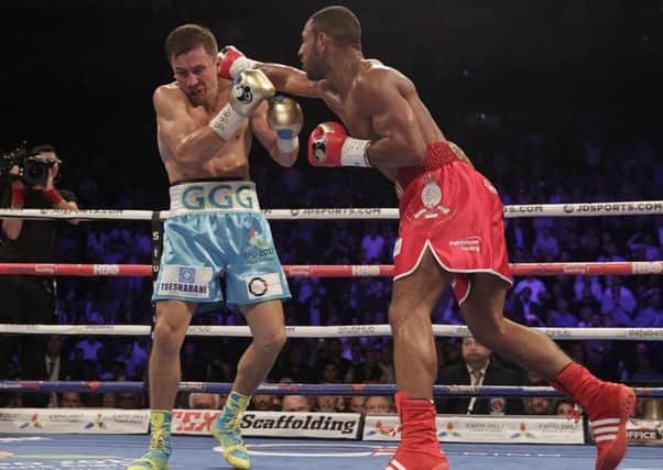 Kell Brook in action against Gennady Golovkin (Picture: Lawrence Lustig)