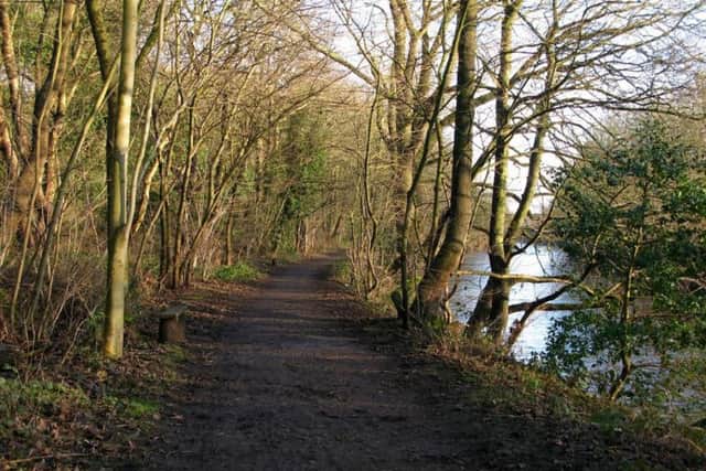 Part of the bridleway beside the River Aire