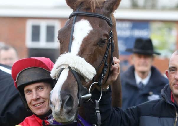 Richard Johnson and Native River after success in the Hennessy Gold Cup (Picture: Julian Herbert/PA Wire).