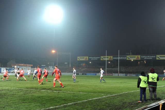 Sheffield Eagles against Toulouse at Wakefield Trinity.