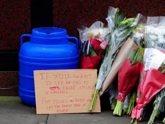The plea for people to hand over their knives to police. Picture: Simon Hulme