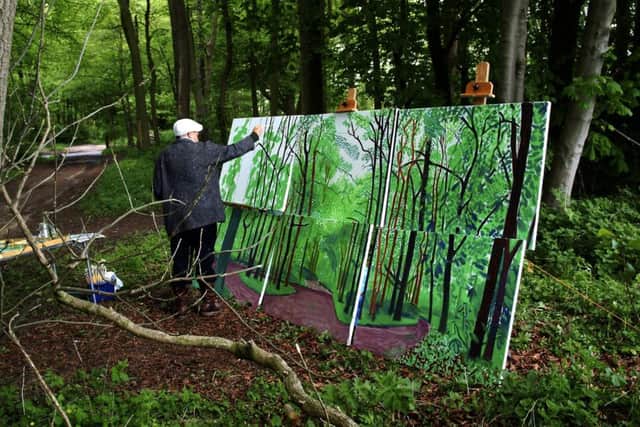 David Hockney painting in Woldgate Woods, 2006. Picture: Jean-Pierre Goncalves