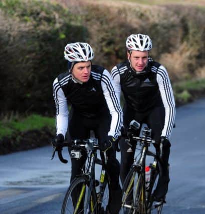 The Brownlee Brothers, Jonny and Alistair cycle near the Harewood estate near Leeds. (TJ1002/58m) Picture Tony Johnson.