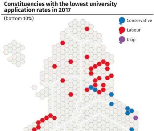 Britain's 'not-spots for university applications