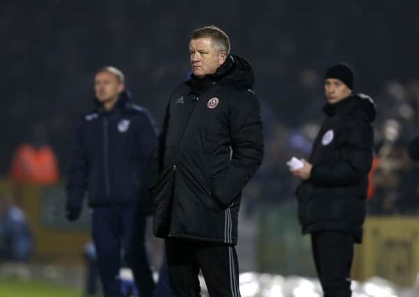 Manager Chris Wilder looks on as his Sheffield United side and Bristol Rovers played out a goalless stalemate on Tuesday night (Picture: Simon Bellis/Sportimage).