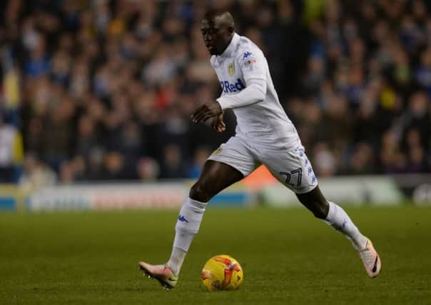 Mo Barrow in action for Leeds United.