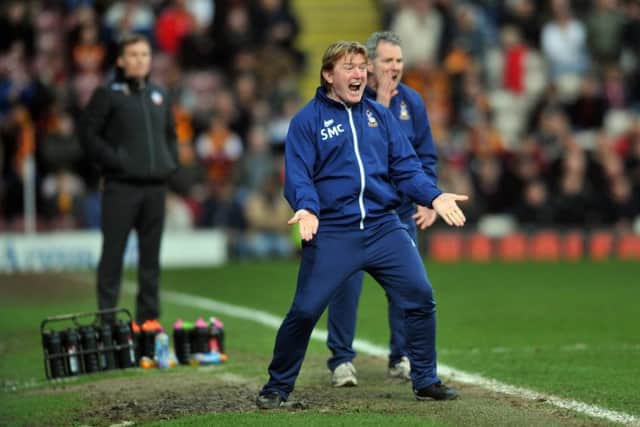 FRUSTRATION: Bradford City manager Stuart McCall during Saturday's draw at home to promotion rivals Bolton. Picture: Tony Johnson.