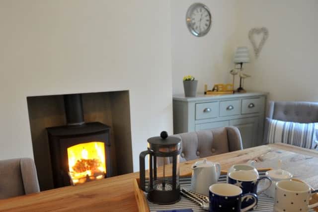 The wood burner from Town and Country Fires  is cosy but the house is so well insulated it is rarely needed