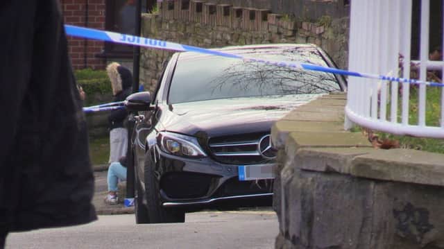 The Mercedes-Benz car which was being examined by police.