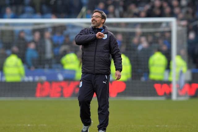 David Wagner at full time against Manchester City. Picture: Bruce Rollinson