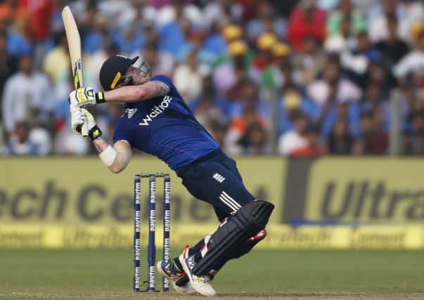 FLYING HIGH: England and Durham's Ben Stokes Picture: AP/Rajanish Kakade)