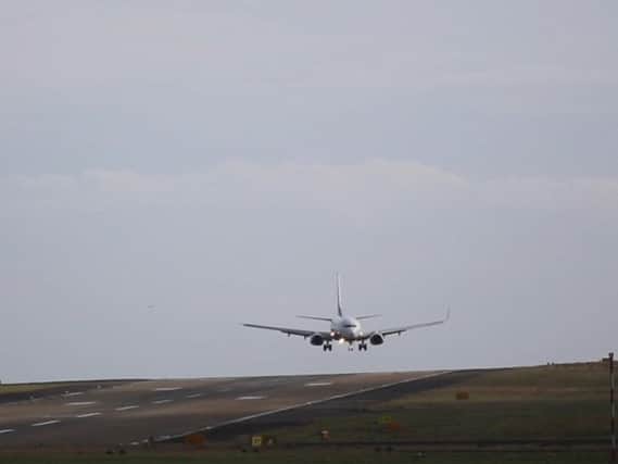 Planes struggle to land in Leeds. Photo & Video: SWNS