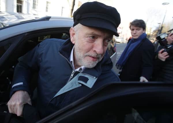 Labour leader Jeremy Corbyn leaves his home in north London following a humiliating blow dealt to the party by the Conservatives after snatching Copeland in a historic by-election victory.