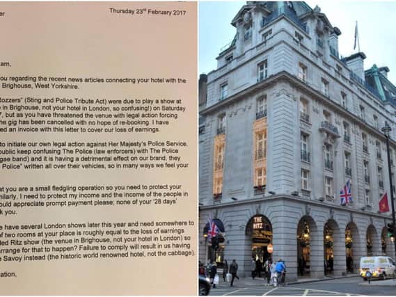 The letter and The Ritz in London
