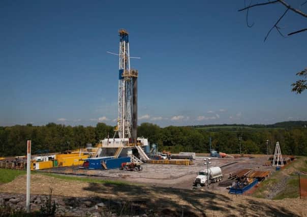 A fracking rig.