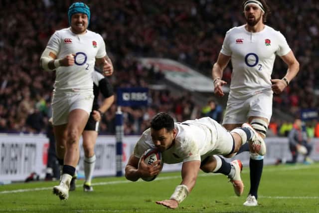 England's Ben Te'o scores his side's fifth try.