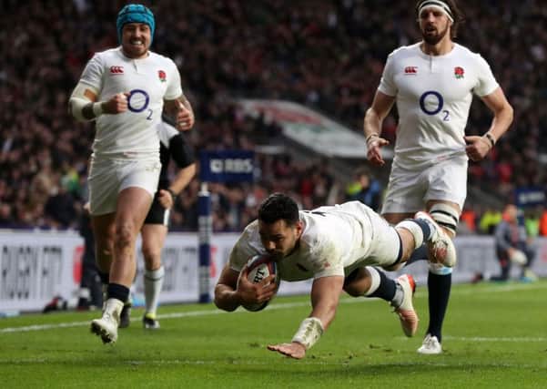 England's Ben Te'o scores his side's fifth try.