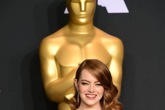 Emma Stone with the award for Best Actress for La La Land.