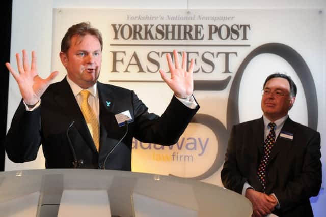 Yorkshire Post Fastest 50 Awards, Aspire, Leeds.  Welcome to Yorkshire Chief Executive, Gary Verity, and Jamie Martin, Ward Hadaway.  16 March 2012. Picture Bruce Rollinson