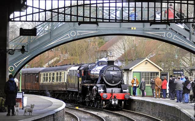 The LMS Black Five 44806 steam train visits Pickering Station. Picture: Richard Ponter