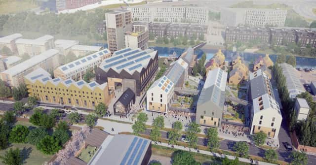 An architect's CGI impression of the new Climate Innovation District in Leeds.