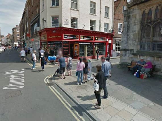 The man was assaulted near the Camera Mart shop in York city centre. Picture: Google