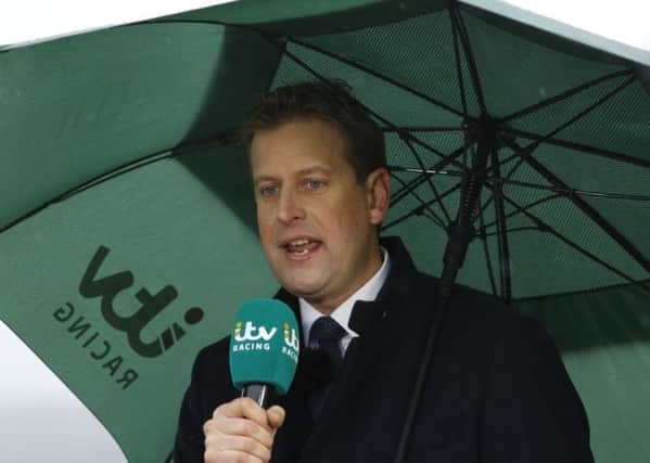 Ed Chamberlin presenting for ITV Sport from Cheltenham (Picture: PA)