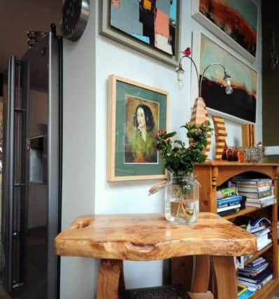 Table by Wilf Williams and figurative and abstract work by Patrick