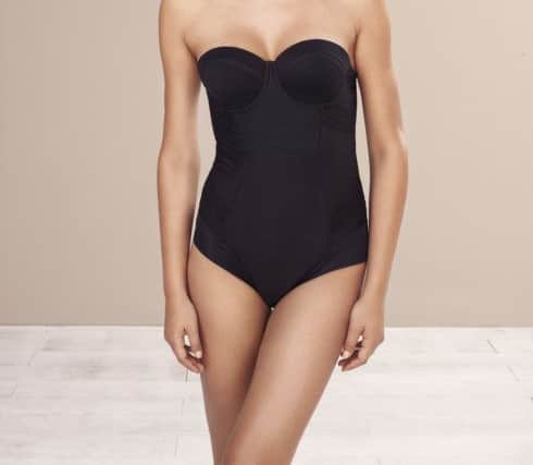 M&S Collection black strapless body, Â£35, available in March.