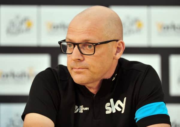 Dave Brailsford at the Team Sky press conference on the eve of the Tour de France starting in Yorkshire in 2014 (Picture: Tony Johnson)