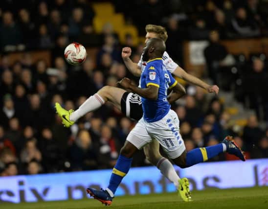 Tim Ream puts the ball past Souleymane Doukara and into the back of his own goal. Picture: Bruce Rollinson