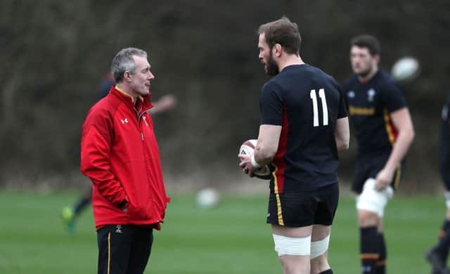 Wales temporary head coach Rob Howley with his captain Alun Wyn Jones. Picture: David Davies/PA
