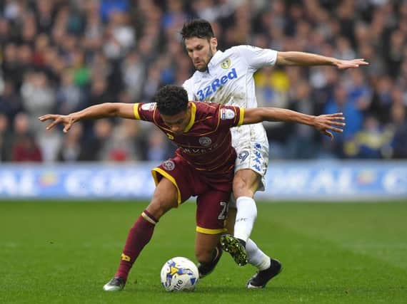 Alfonso Pedraza tries to win the ball for Leeds United (Photo: PA)