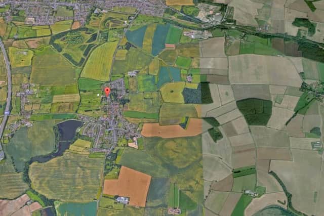 Aerial view of Harthill, near Rotherham (Google Maps)