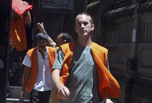 David Taylor arrives for his verdict trial in Bali, Indonesia