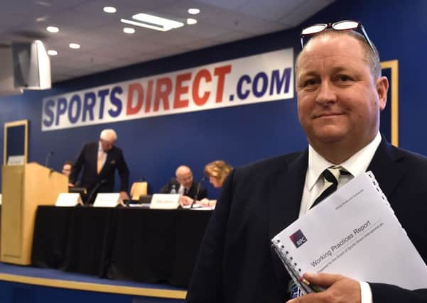 Sports Direct majority shareholder Mike Ashley at the company's annual general meeting in Shirebrook, Nottinghamshire  Photo credit: Joe Giddens/PA Wire