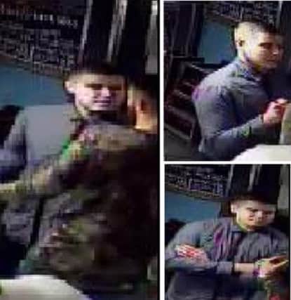 CCTV image of a man police wish to trace in connection with the assault at the Mason's Arms, Rotherham.