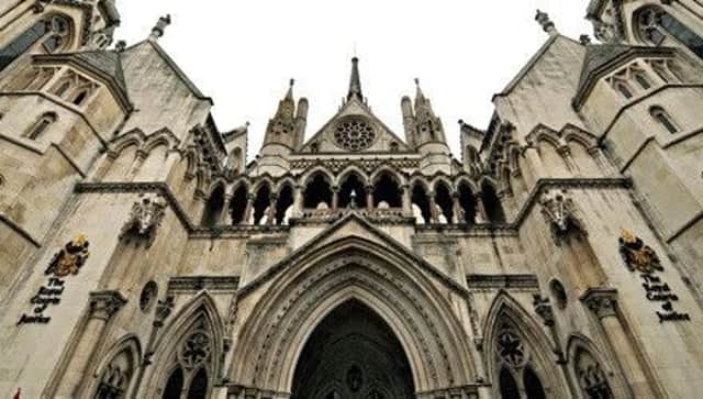 General view of the High Court on the Strand, London.