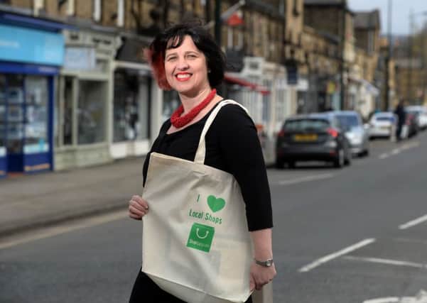 Jackie Mulligan has launched a website called ShopAppy, which lists independent businesses and allows people to click and collect items after closing hours, pictured in Saltaire.  14 March 2017.  Picture: Bruce Rollinson