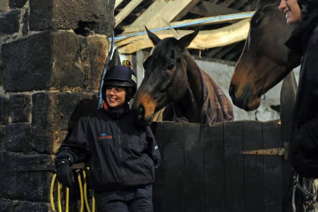 Racehorse trainer Samantha England at her yard at dawn on the outskirts of Leeds in Guiseley. (Picture: Tony Johnson)