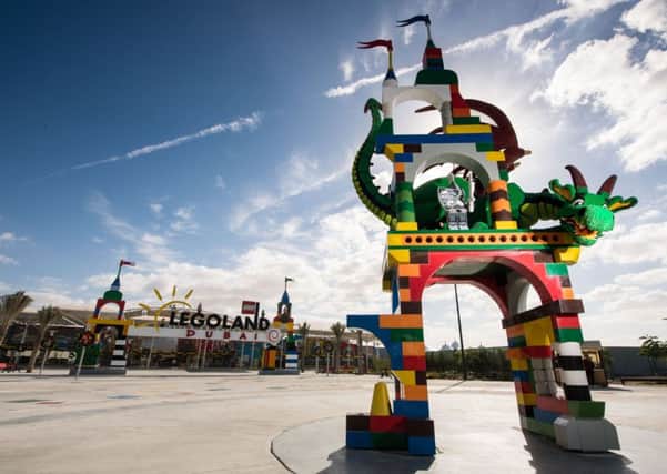 Lego Dragon at the Legoland Dubai entrance. PIC: PA