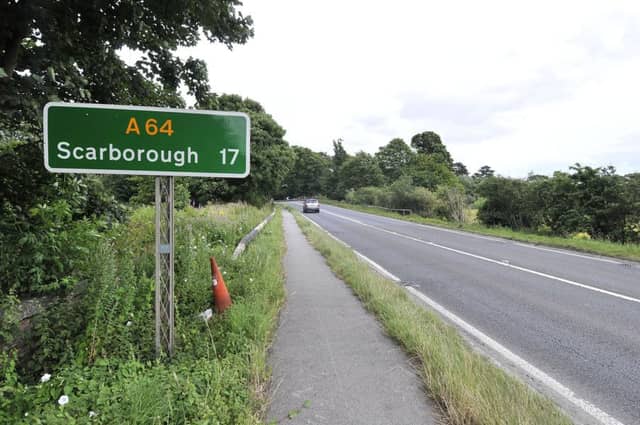 The scene of the crash on the A64. Pic: Richard Ponter 163202a