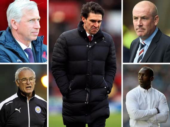 Aitor Karanka, centre, has been sacked by Middlesbrough and the list of candidates to replace him is extensive
