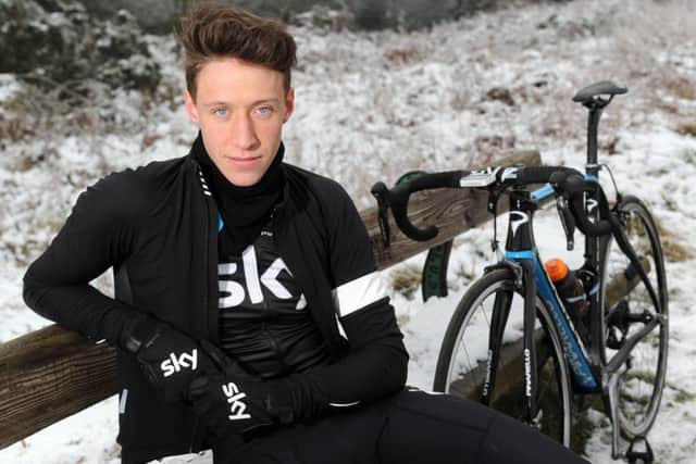 Josh Edmondson, pictured aged 20, on signing for Team Sky. He was out training in the snow in Ilkley near his home city of Leeds. (
Picture: Bruce Rollinson)